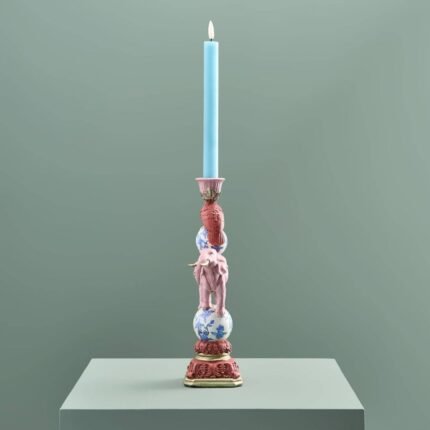 Candle Holder Parrot on Elephant Art Sculptures
