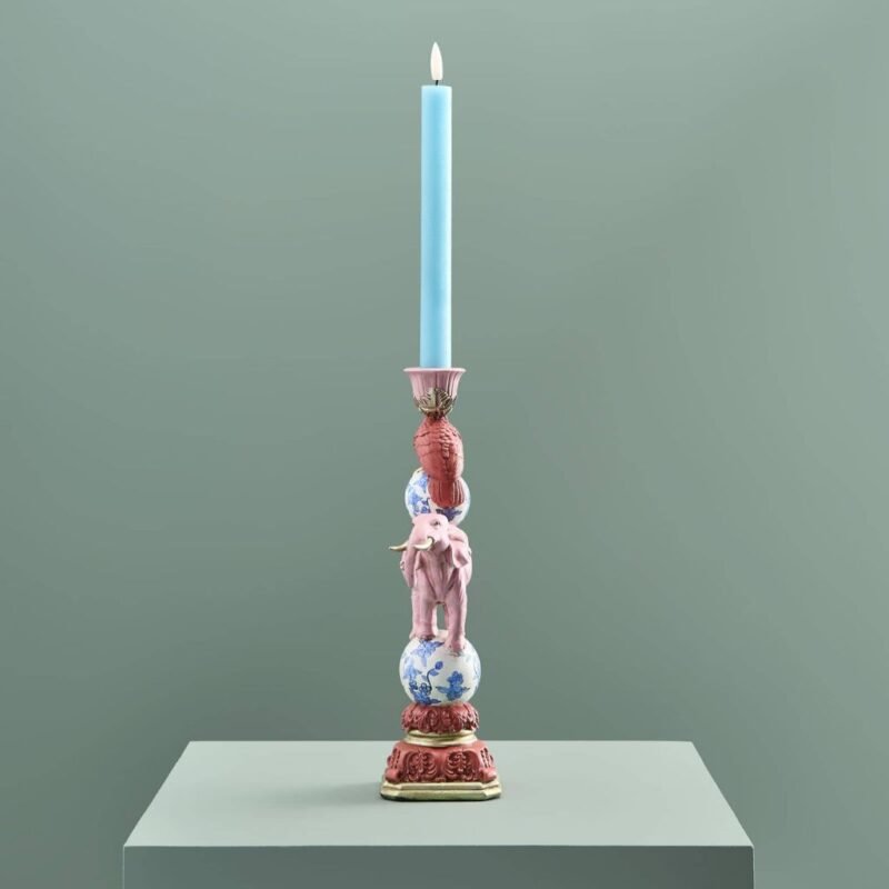 Candle Holder Parrot on Elephant Art Sculptures