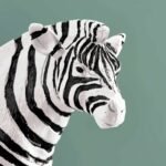 Candleholder Zebra Hand Painted Animal Sculpture