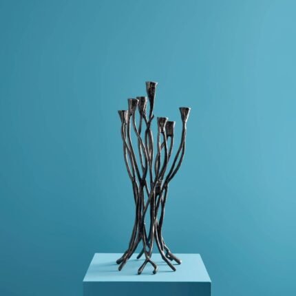 Candlestick Roots Black Aluminum Art Sculpture