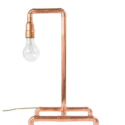 Copper Pipe Sculptural Table Lamp