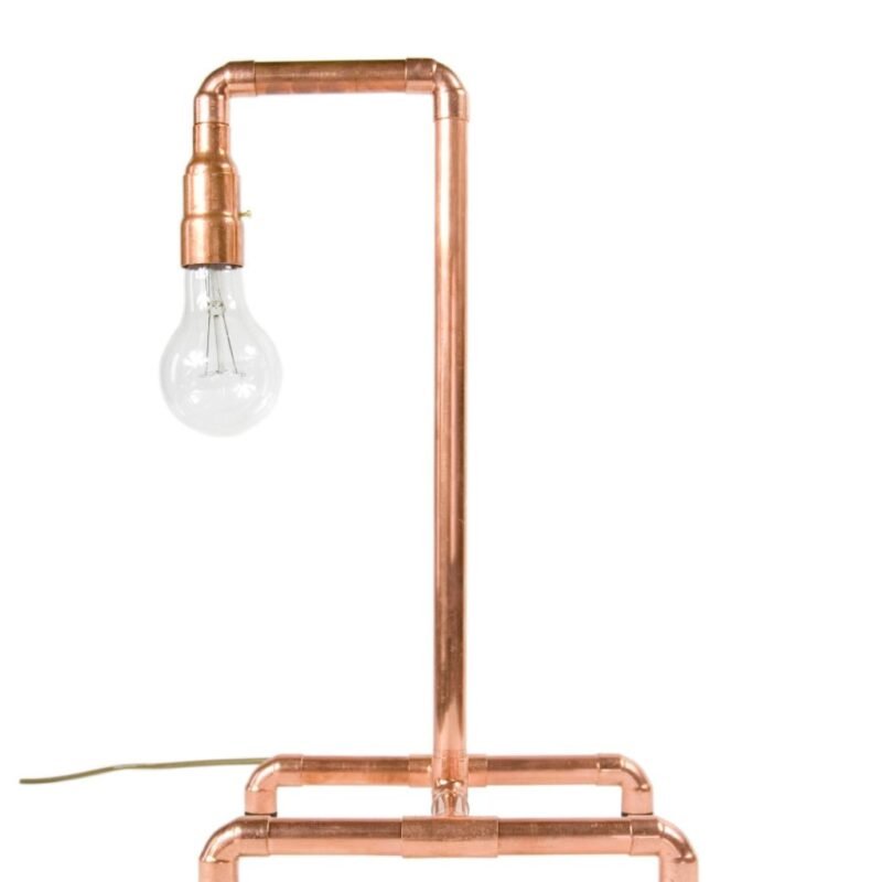 Copper Pipe Sculptural Table Lamp