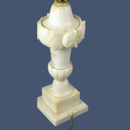 Antique Neoclassical Hand Carved Italian Marble Table Lamp