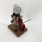 Steampunk Robot Cello Player Novelty Table Lamp