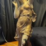 Art Nouveau Spelter Novelty Table Lamp