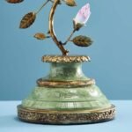 Candleholder Parrot Green Gold Bird Sculpture