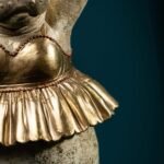 Gold Hippo Ballerina Animal Sculpture