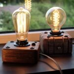 Edison Steampunk Wooden Table Lamp