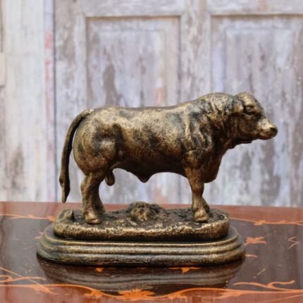 Cow Bull Cast Iron Art Sculptures Figure