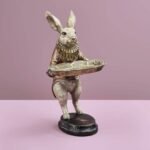 Deco Figure/card Holder Rabbit animal sculpture
