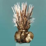 Flower Pot Elephant Jumbo Gold Animal Sculptures