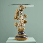 Leopard Side Table Multicolored Animal Sculpture