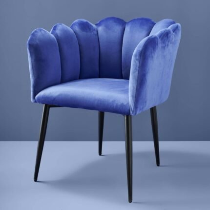 Velvet Chair Marlene Blue Bold Armchair for Living Room