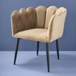 Velvet Chair Marlene Beige Bold Armchair for Living Room