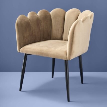 Velvet Chair Marlene Beige Bold Armchair for Living Room