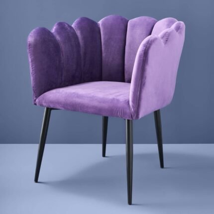 Velvet Chair Marlene Purple Bold Armchair for Living Room
