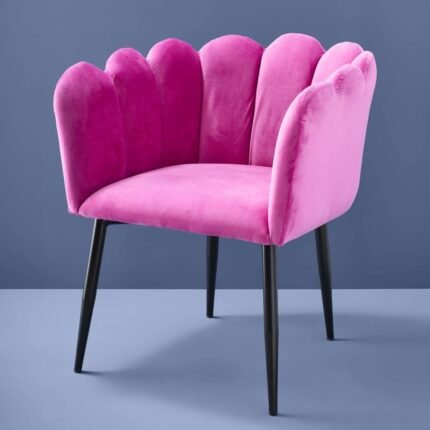 Velvet Chair Marlene Pink Bold Armchair for Living Room