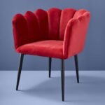 Velvet Chair Marlene Red Bold Armchair for Living Room