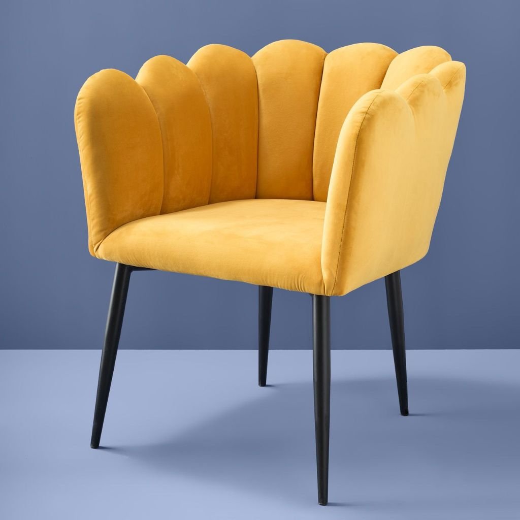 Velvet Chair Marlene Yellow Bold Armchair for Living Room Velvet Chair Marlene Yellow Bold Armchair for Living Room