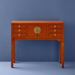 Console Table Dynasty Vintage Orange Wooden Console Table