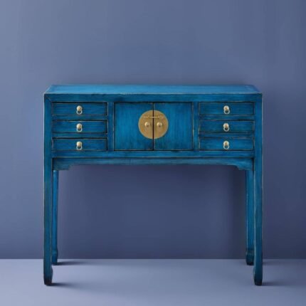 Console Table Dynasty Vintage Blue Wooden Console Table