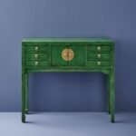 Console Table Dynasty Vintage Green Wooden Console Table