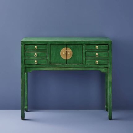 Console Table Dynasty Vintage Green Wooden Console Table