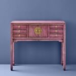 Console Table Dynasty Vintage Pink Wooden Console Table