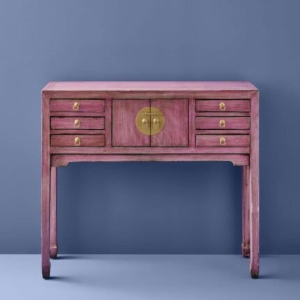 Console Table Dynasty Vintage Pink Wooden Console Table