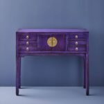 Console Table Dynasty Vintage Purple Wooden Console Table