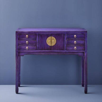 Console Table Dynasty Vintage Purple Wooden Console Table