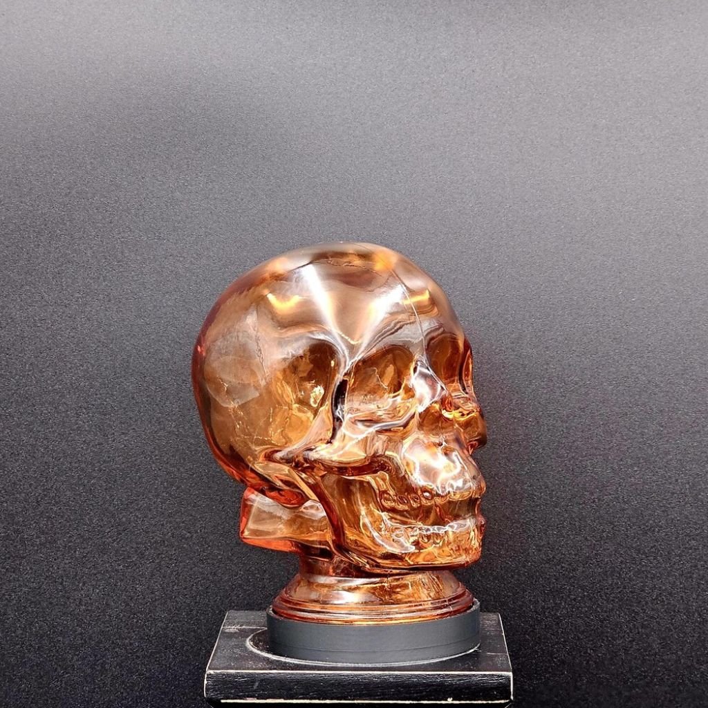 Orange Glass Skull Light Cover Art Sculptures Orange Glass Skull Light Cover Art Sculptures