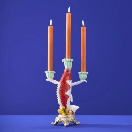 Candle Holder Fish Koi Animal Sculpture