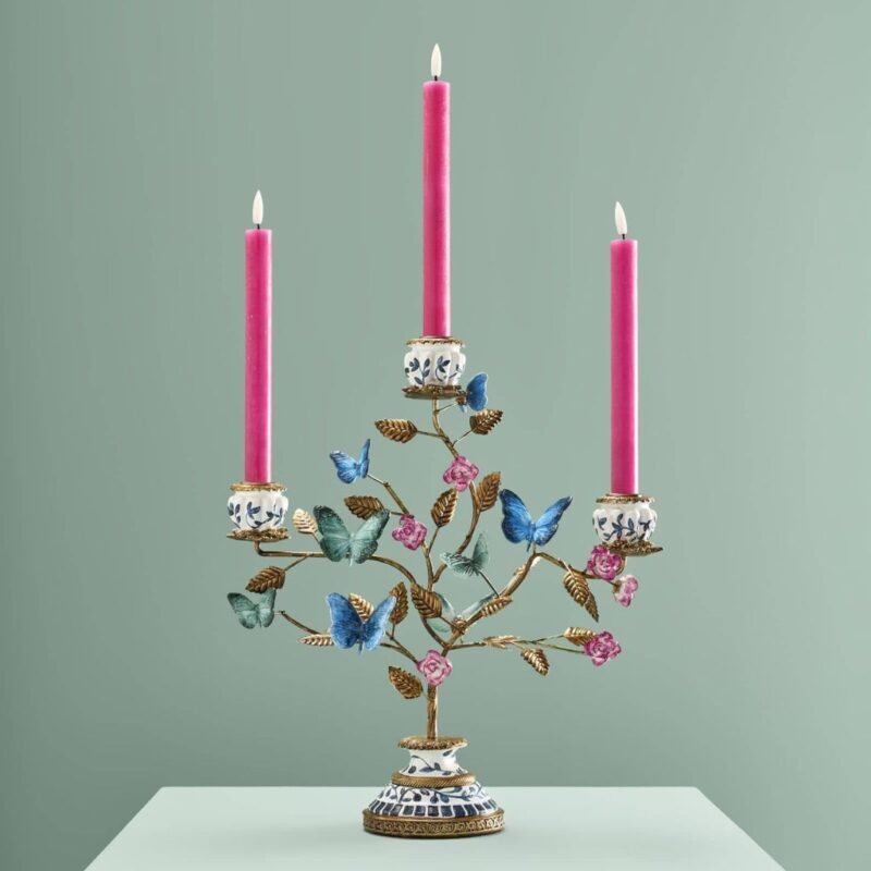Butterflies Candle Holder Bird Sculpture