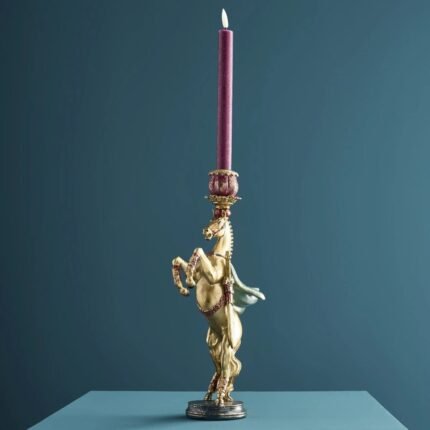 Circus Horse Candle Holder Gold Animal Sculpture