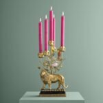 Lion Candle Holder Polyresin Art Sculptures