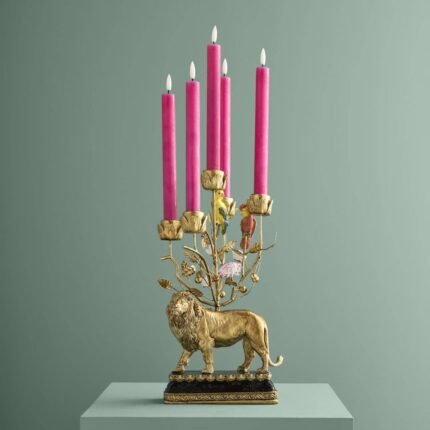 Lion Candle Holder Polyresin Art Sculptures