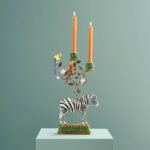 Candleholder Zebra Hand-Painted | Animal Sculpture