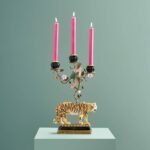 Candleholder Tiger Hand-Painted Animal Sculpture