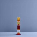 Candle Holder Fancy Crystal Glass Multicolor Art Sculptures