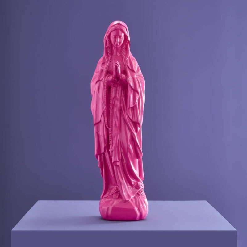 Decorative Figure Virgin Mary Magenta Art Sculptures