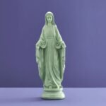 Decorative Madonna Figure Virgin Mary Green Art Sculptures