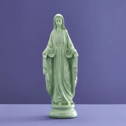 Decorative Madonna Figure Virgin Mary Green Art Sculptures