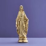 Decorative Madonna Figure Virgin Mary Gold Art Sculptures