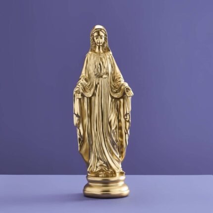 Decorative Madonna Figure Virgin Mary Gold Art Sculptures