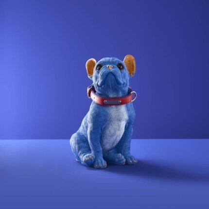 Decorative figure dog French Bulldog Molly with collar Animal Sculpture
