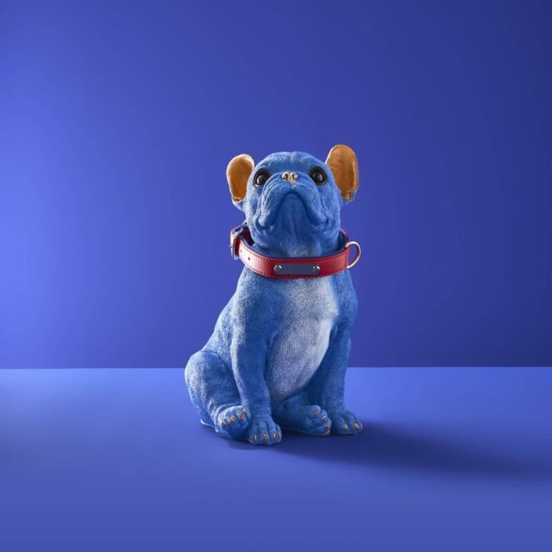 Decorative figure dog French Bulldog Molly with collar Animal Sculpture