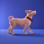 Decorative Figure Dog Charlie with Collar Animal Sculpture