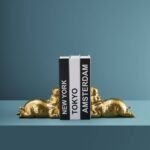 Set of 2 Hippo Bookends Animal Sculpture