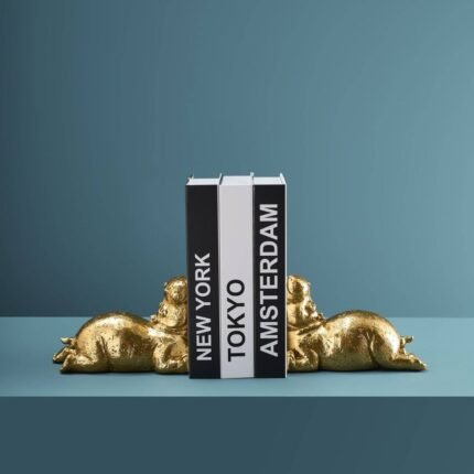 Set of 2 Hippo Bookends Animal Sculpture